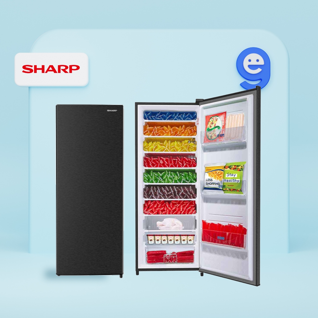 SHARP FJM198AHS STANDING FREEZER 185 LITER 8 RAK  FJ-M198A- HS / 198AHS / FJM198