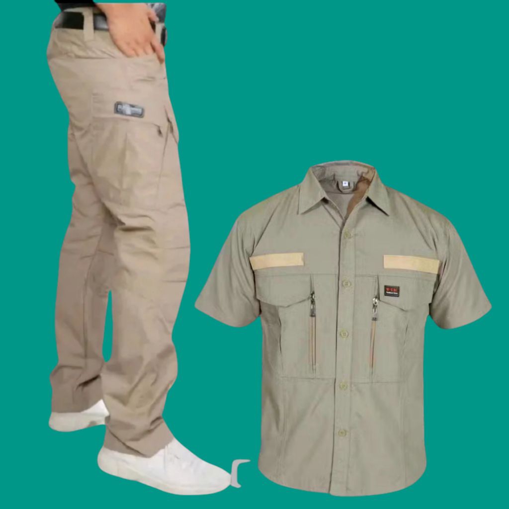 SATU SET SETELANA KEMEJA TACTICAL W-TAC PENDEK DAN CELANA BLACKHAWK PANJANG/SETELAN KEMEJA CASUAL/SE