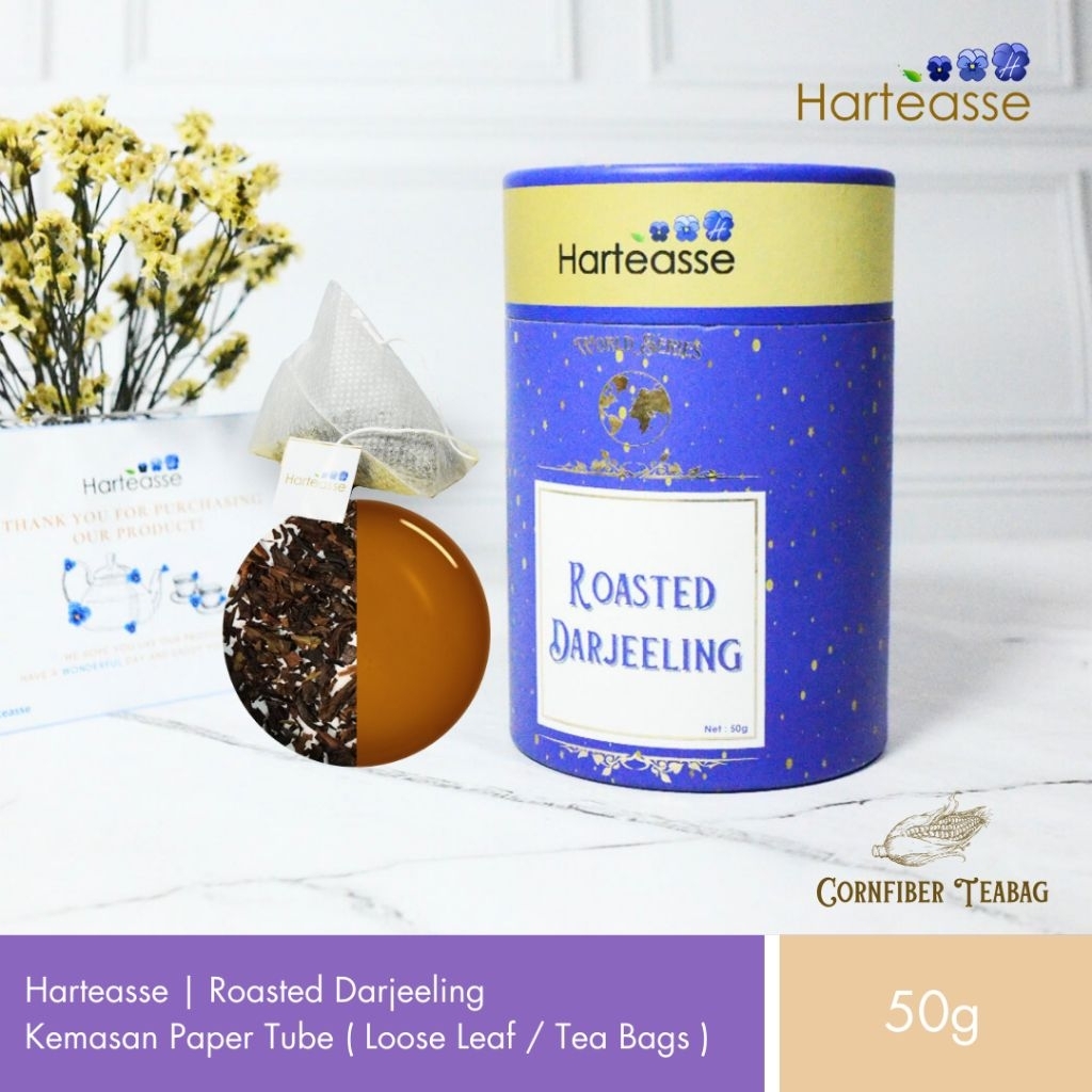 

Harteasse | Roasted Darjeeling | Teh Darjeeling Panggang | Kemasan Paper Tube | 25 Tea Bags (50gr)