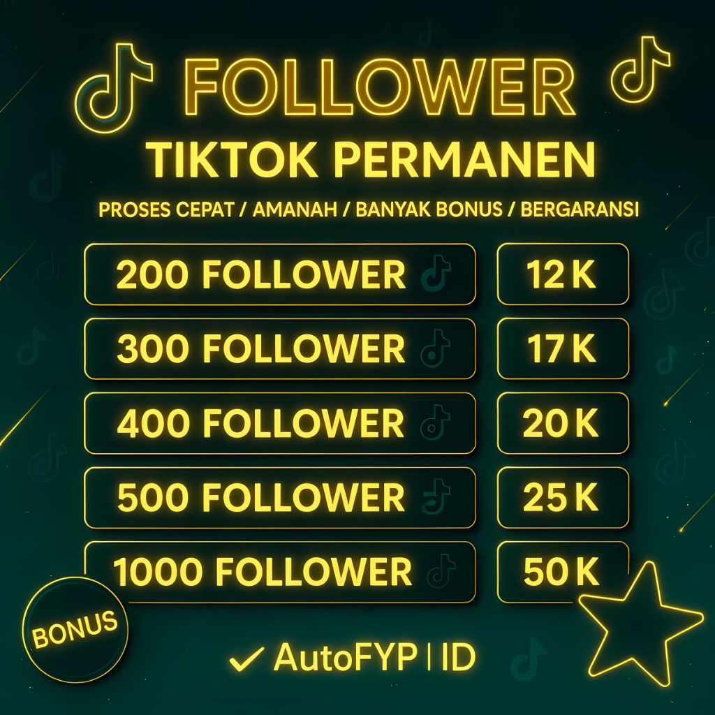Followers Tiktok Like Views Permanen Real Aktif Murah Proses Cepat Followers Tiktok Permanen Real Ak