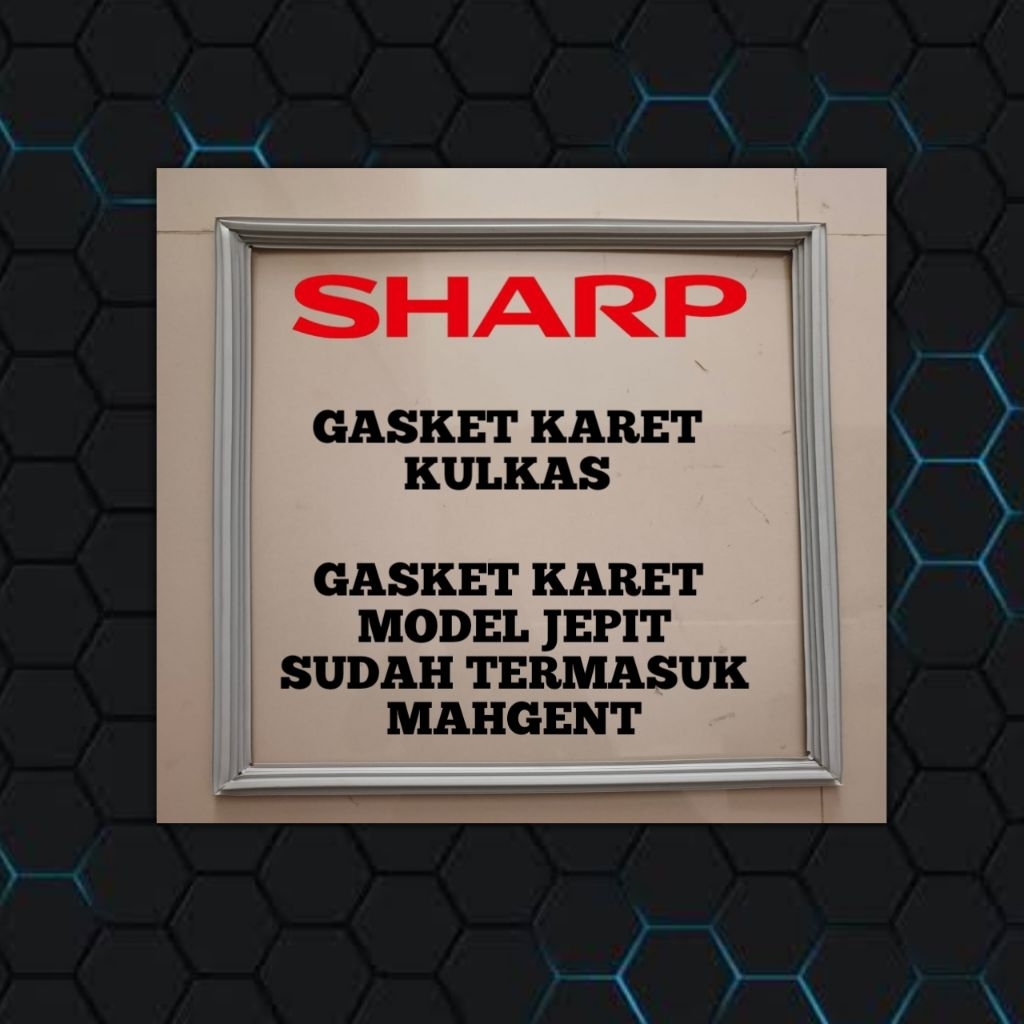 GASKET KARET PINTU ATAS KULKAS SHARP MODEL JEPIT BAUT 52 X 49 CM