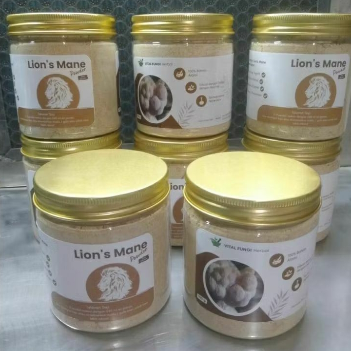 

lion's Mane powder (bubuk jamur lion's Mane), obat herbal (teh lion's mane), suplemen otak (regenerasi sel syaraf dan memory)