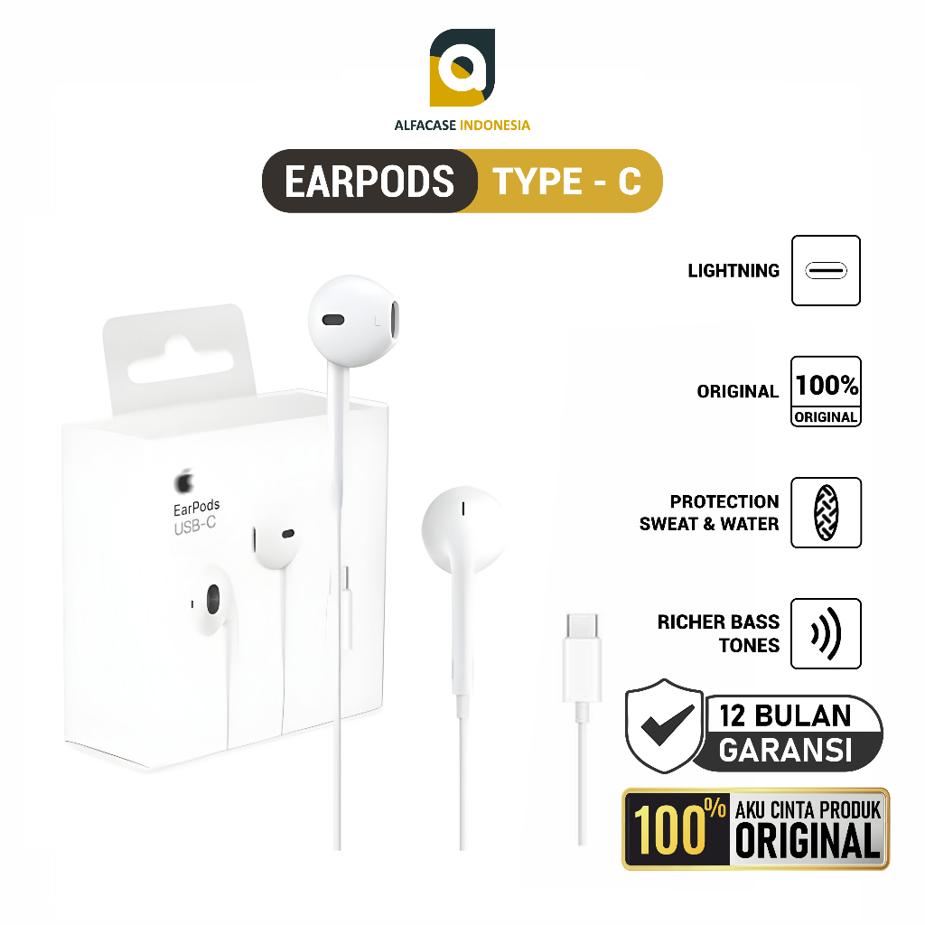 ALFACASE Earpods USB Type C iPhone - Earpods Cable