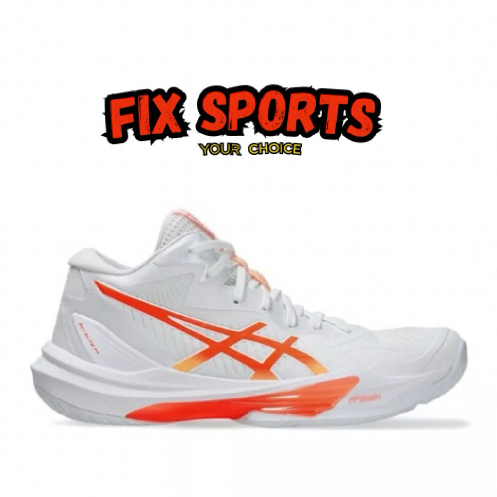 Sepatu Voli Wanita Asics Sky Elite FF MT 3 White Vivid Coral 152A07614