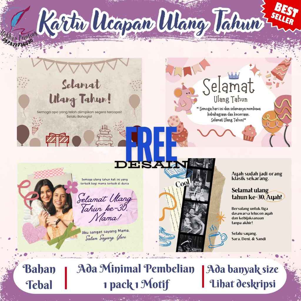 Kartu Ucapan Happy Birthday / ucapan happy birthday  I Hokkys