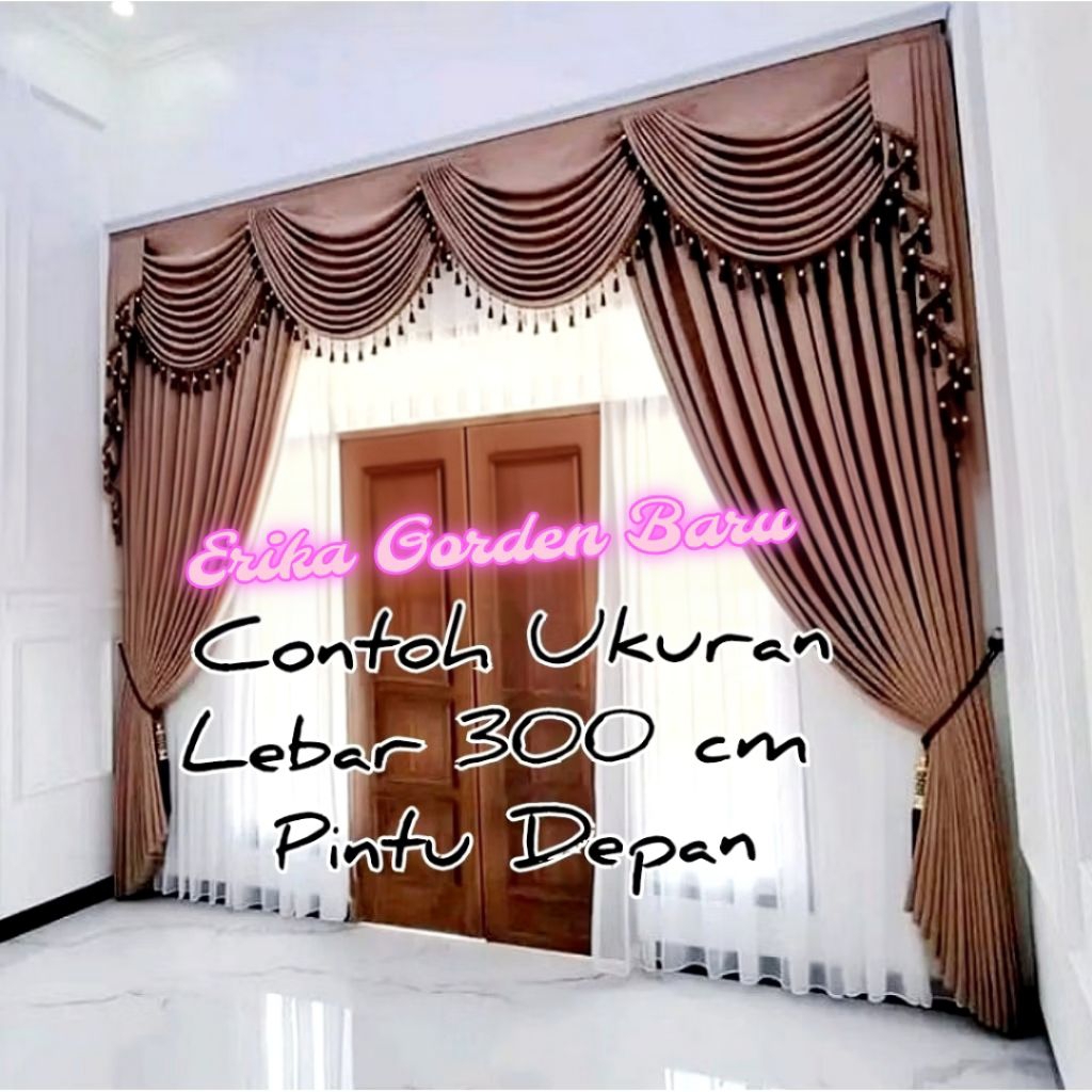 Gorden Mewah Poni Gelombang Spanyol Rumbai Tirai Pintu Kamar Tidur