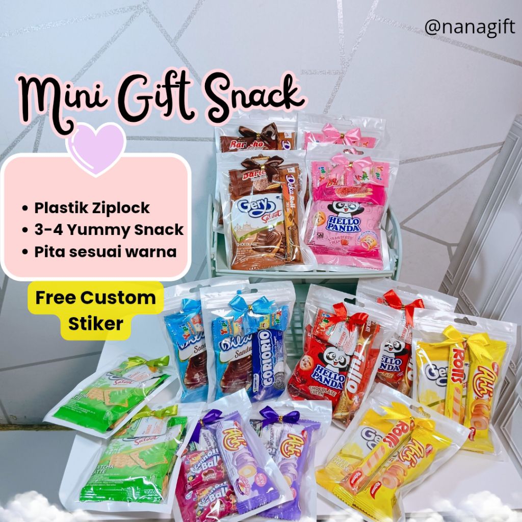 

[Free Custom Stiker] Mini Gift Snack | Hampers Ulang Tahun | Freebies Isian Goodie Bags