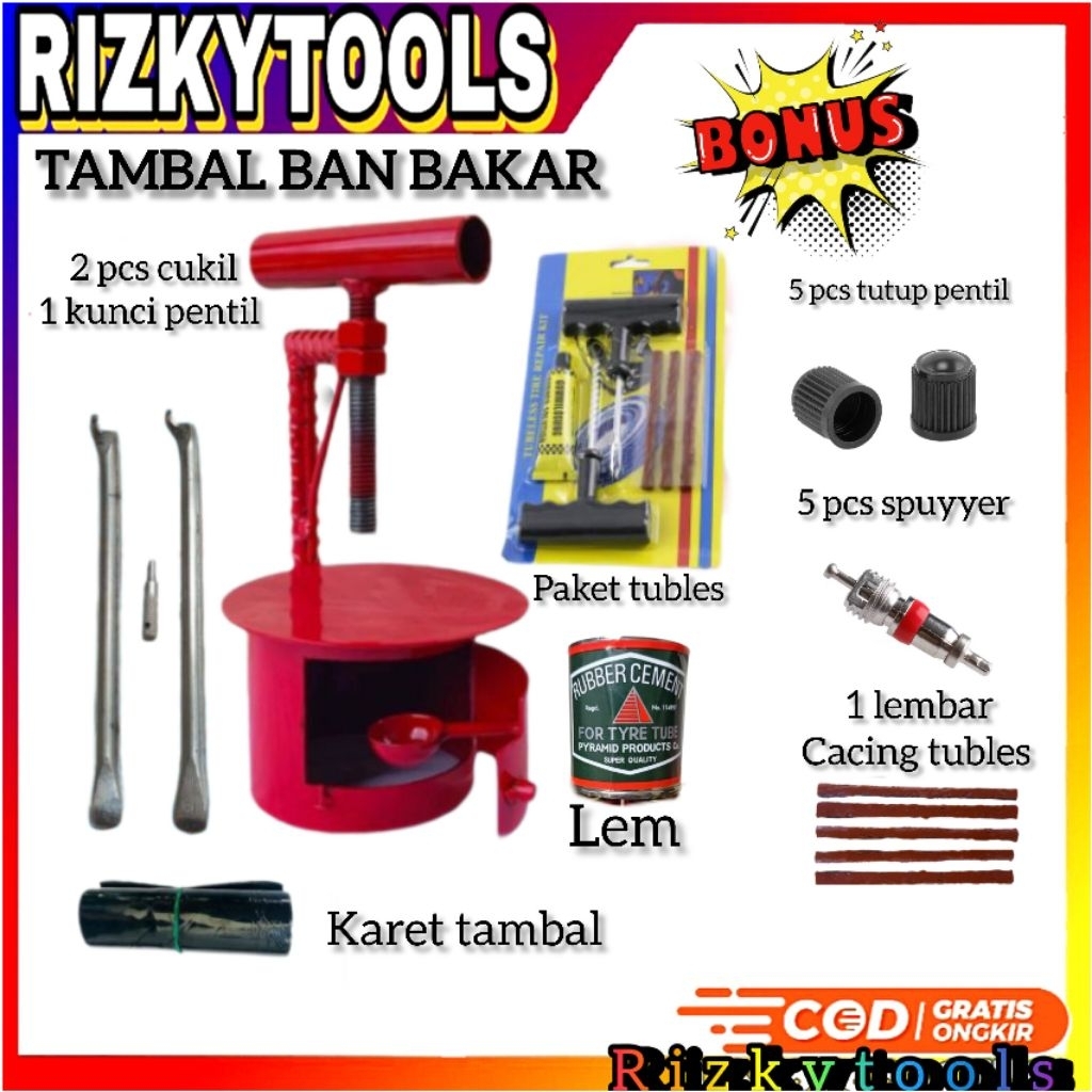 Tambal ban bakar motor alat tambal ban bakar praktis simpel tambal ban spirtus