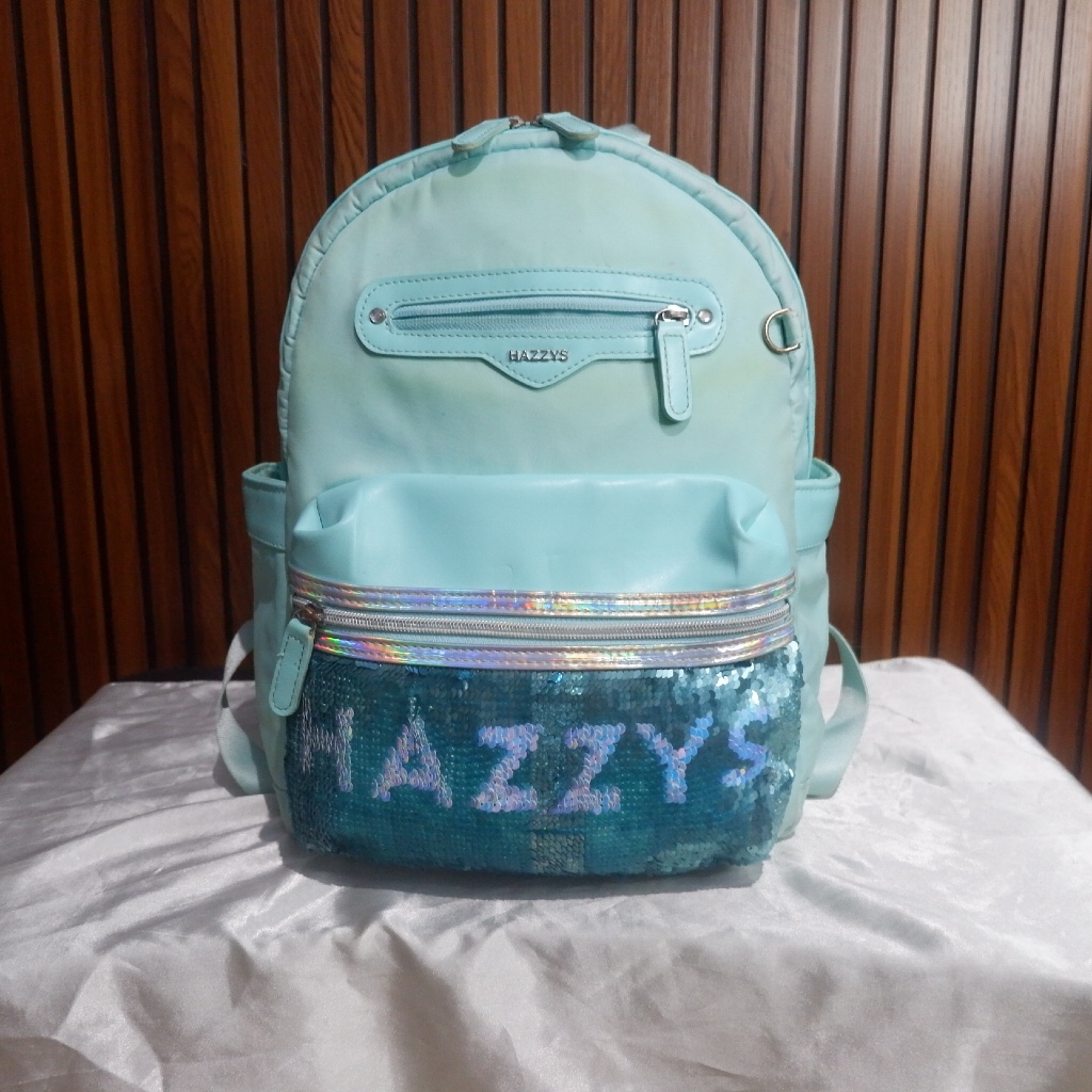 Hazzys Tas Ransel Anak warna Toska dengan Sequin Usap