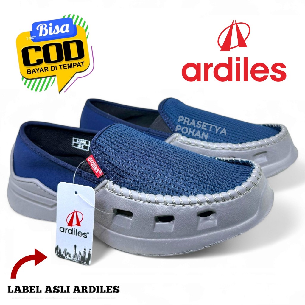Sepatu Ardiles Slip On Pria Piranty Hitam Original - Slip On Pria Ardiles Original