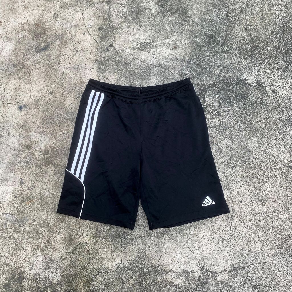 CELANA PENDEK OLAHRAGA PRIA/WANITA ADIDAS STRIP PUTIH SECOND