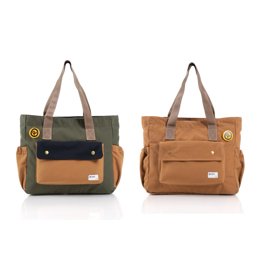 BIG SALE REKA- PLAYFUL Totepack Camel & Squirrel - Totebag Kanvas Pria Wanita - Backpack Laptop 15,6