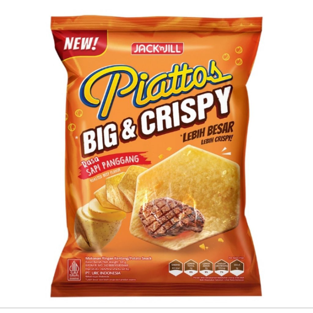 

Piattos Snack Kentang Big Crispy Sapi Panggang 68 g
