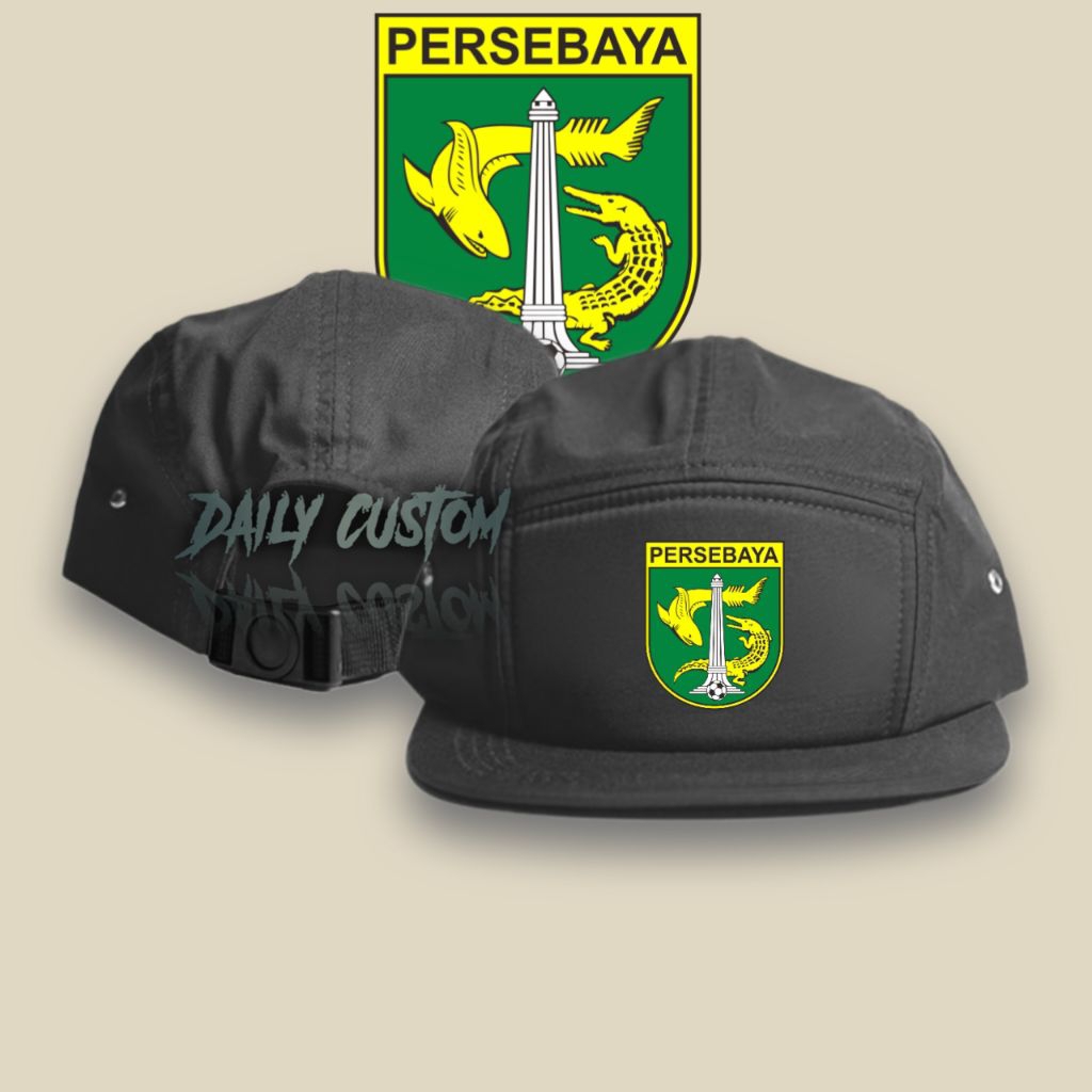 Persebaya - Five Panel Caps Casual/Topi 5 Panel/Topi Lima Panel Cowok Cewek