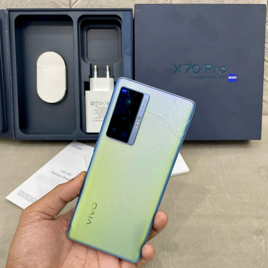 vivo x70 pro ram 12 / 256 full ori backdoor retak