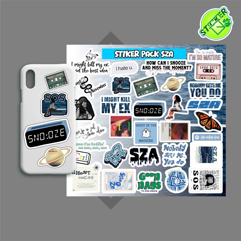 

STIKER PACK SZA ISI 32PCS SUDAH DICUTTING TINGGAL TEMPEL