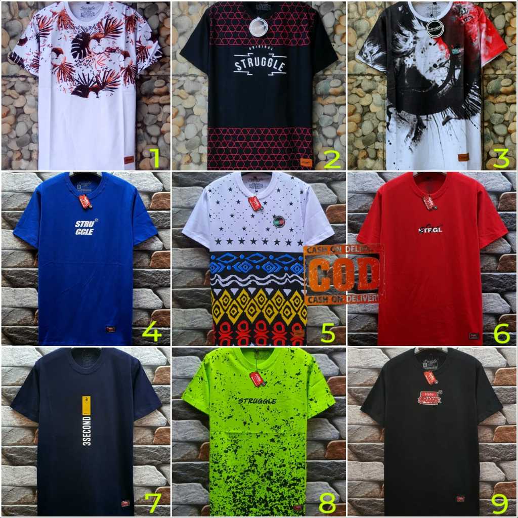 Kaos Distro Original Pria Terbaru Brand STRUGGLE /Kaos Pria Distro Bandung FULLPRINT /Baju Kaos Pria