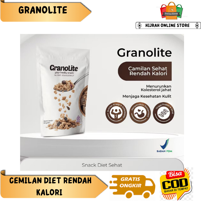 

GRANOLITE CEMILAN DIET SEHAT ALAMI BY UNIKEFOOD I CEMILAN DIET SEHAT I MUESLI GRANOLA I MAKANAN SEREAL RENDAH KALORI DAN LEMAK I HALAL