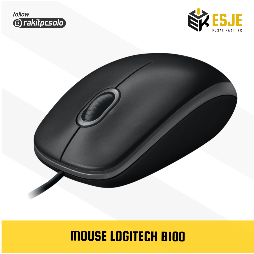 Logitech B100 Optical Usb Mouse Garansi Resmi Mouse Komputer / Mouse Logitech B100