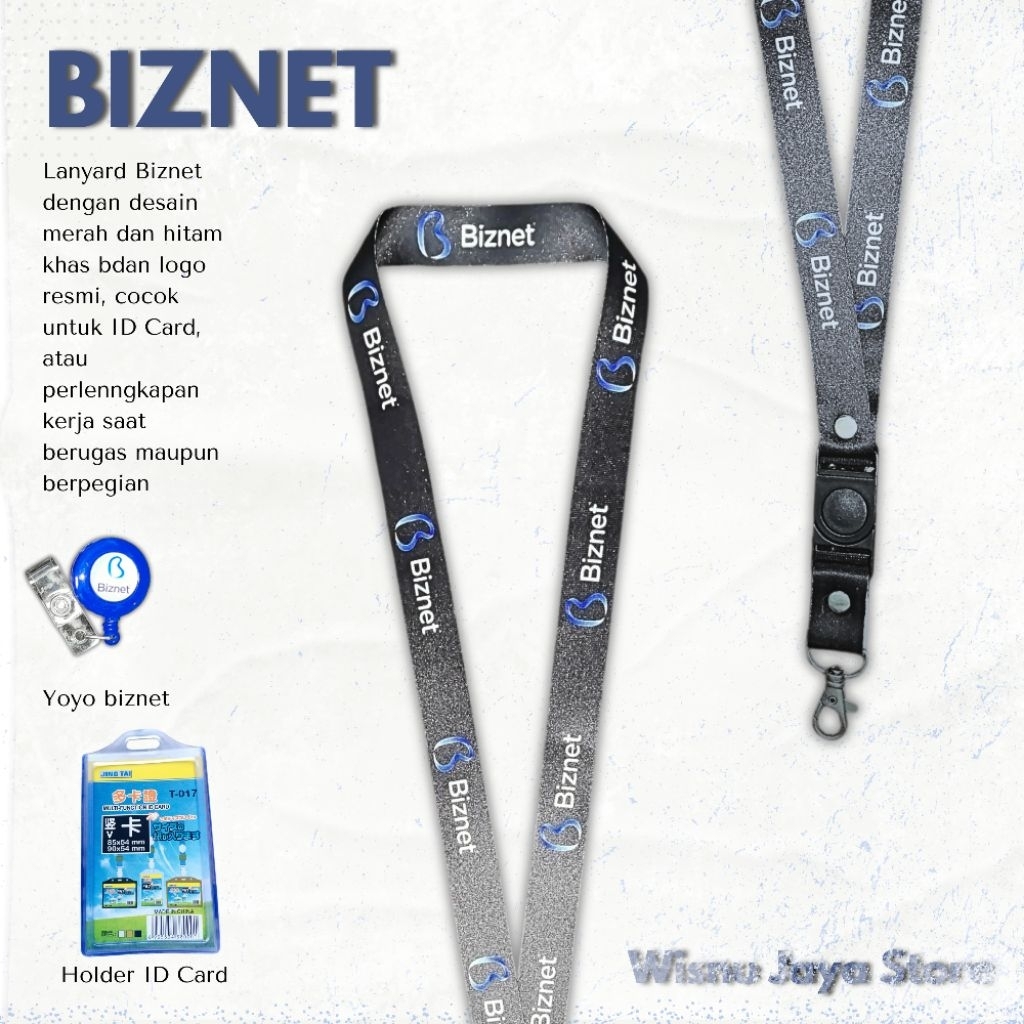 

Lanyard Biznet Panjang 90cm, Bahan Tissue – ID Card, Kartu Nama, Event, dan Merchandising, Yeah, Terpercaya
