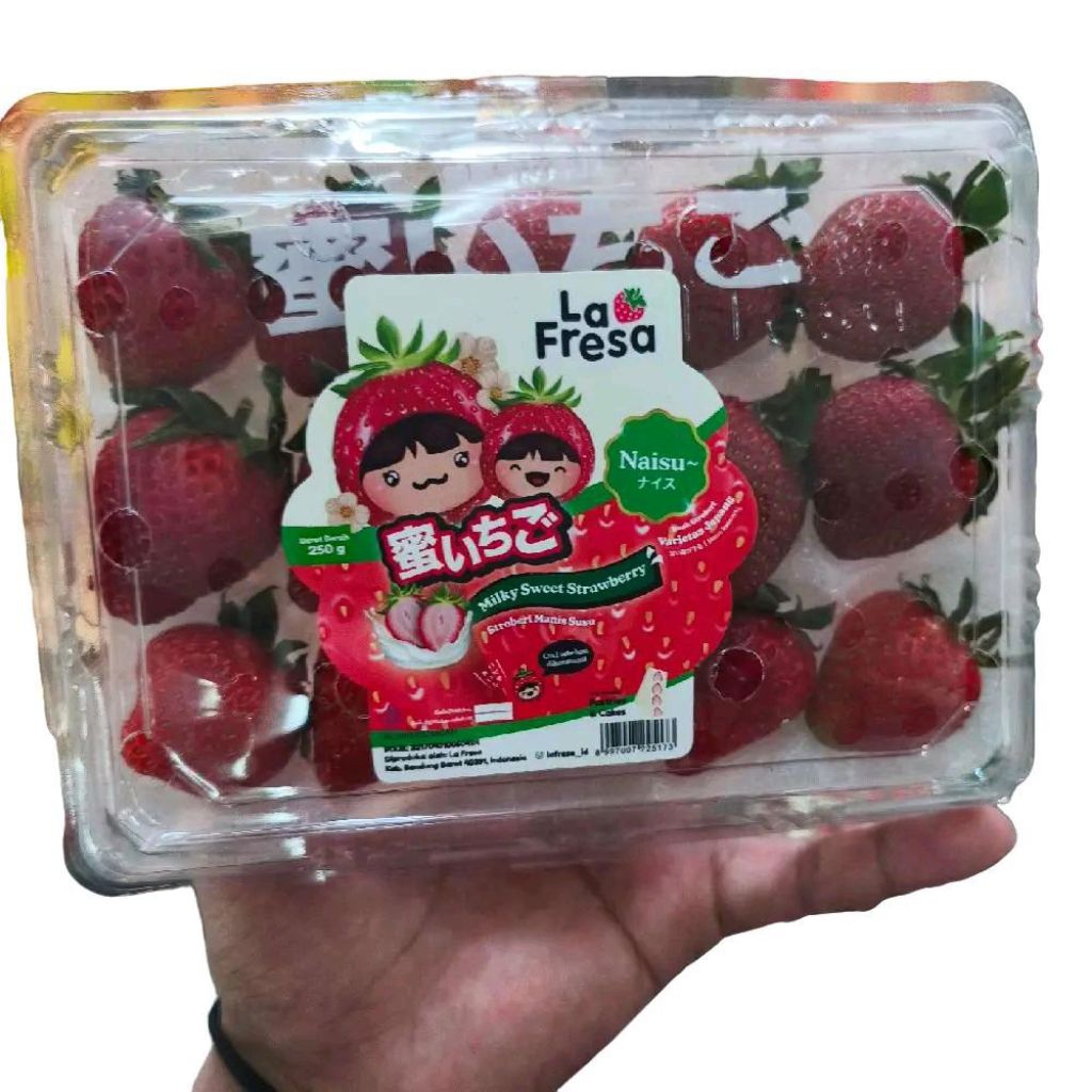 

Buah strawberry la fresa naisu strawberry milk sweety segar 250 gram