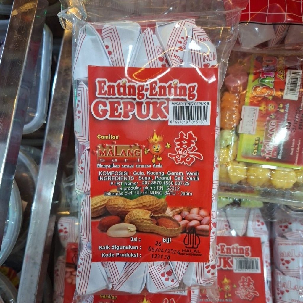 

Enting Enting Gepuk isi 25 biji camilan khas Malang Sari