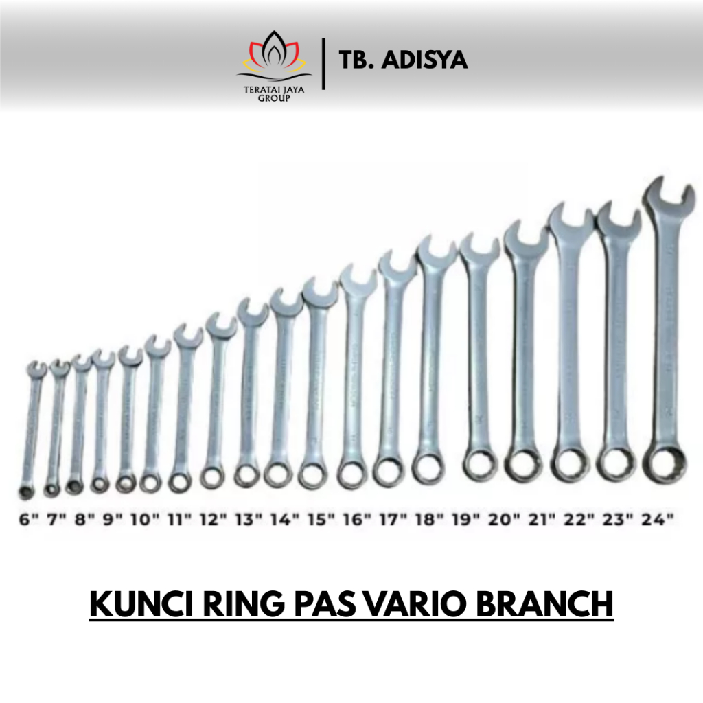 Kunci Ring Pas Vario BRANCH / Kunci Ring Pas 6-18MM [HARGA PER SATUAN]