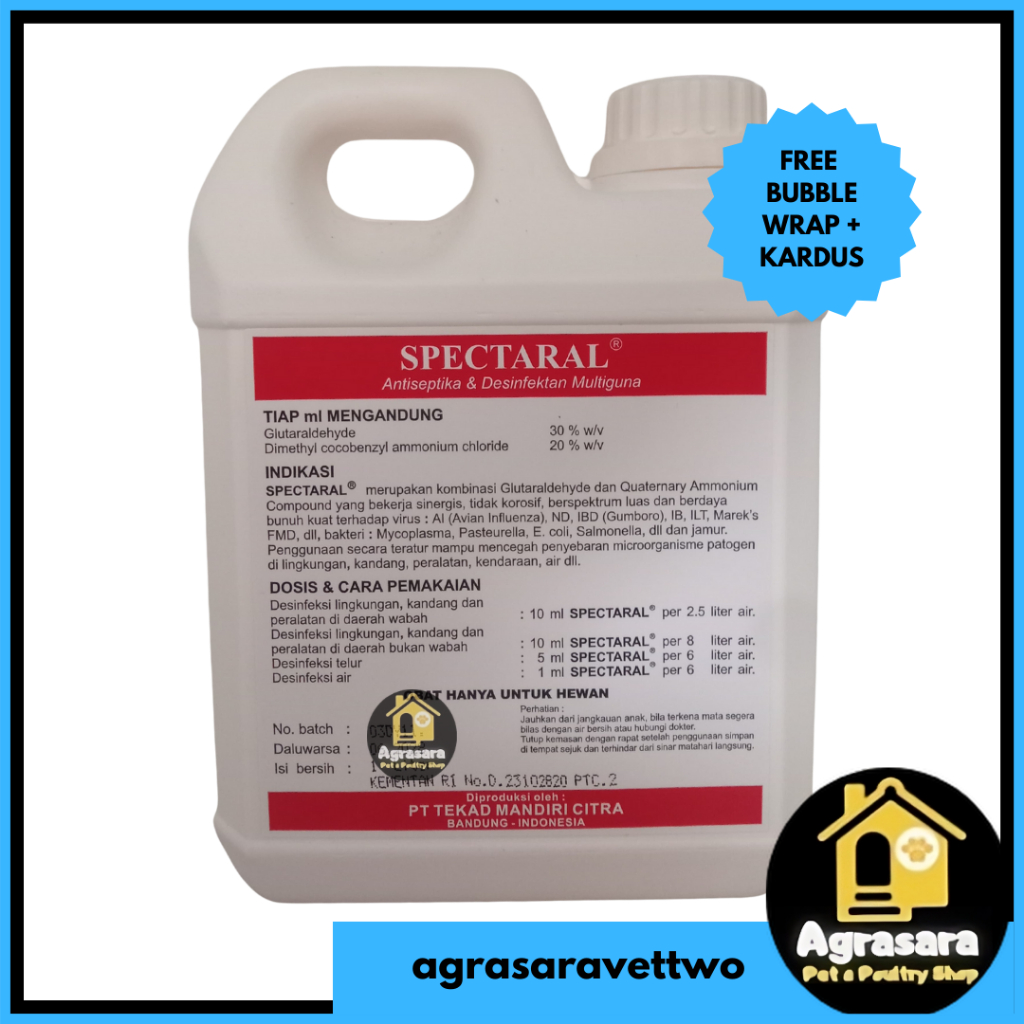 SPECTARAL 1 Liter (Glutaraldehyd 30%) antiseptik dan desinfektan ampuh