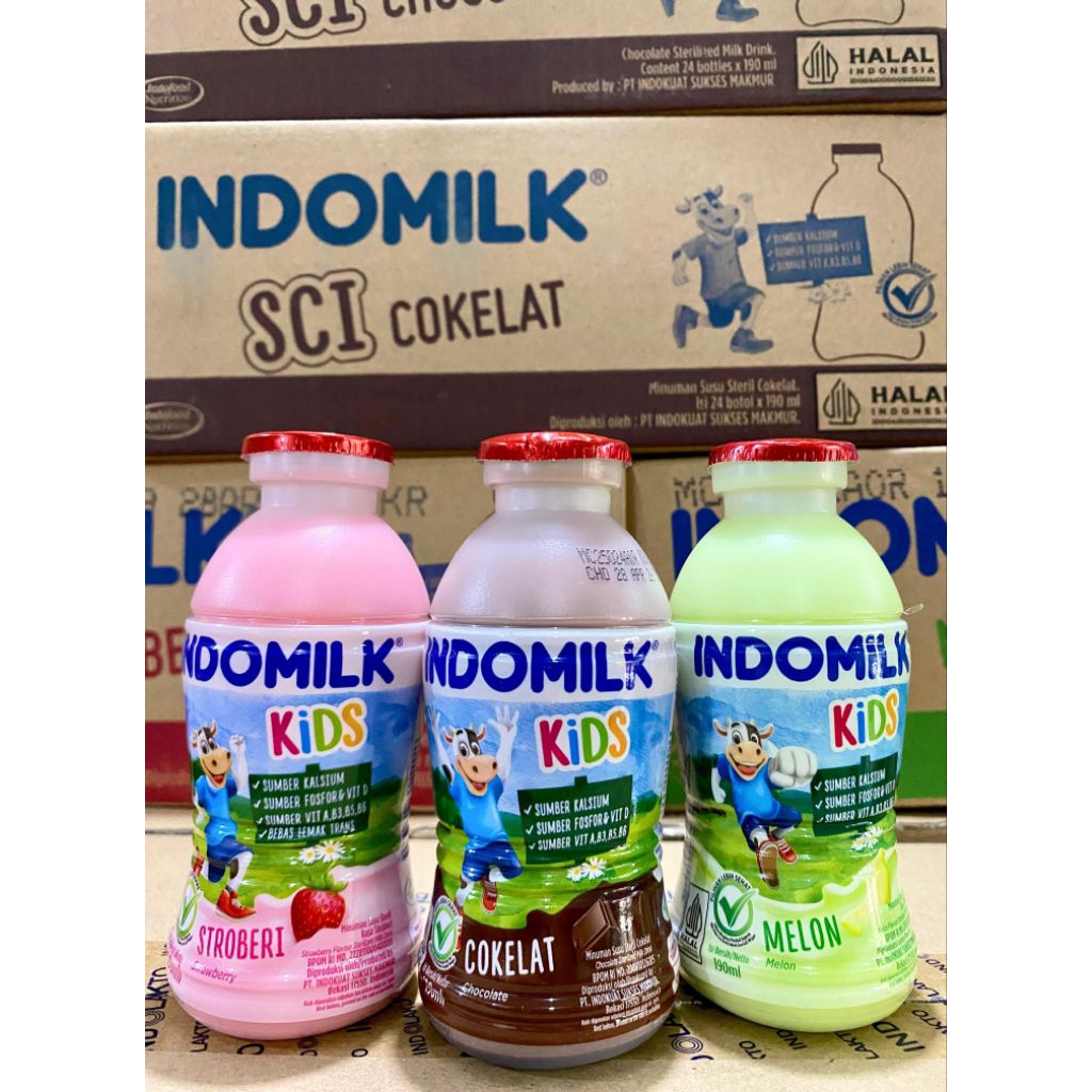 

Indomilk Botol 190ml Kartonan isi 24 Exp Panjang