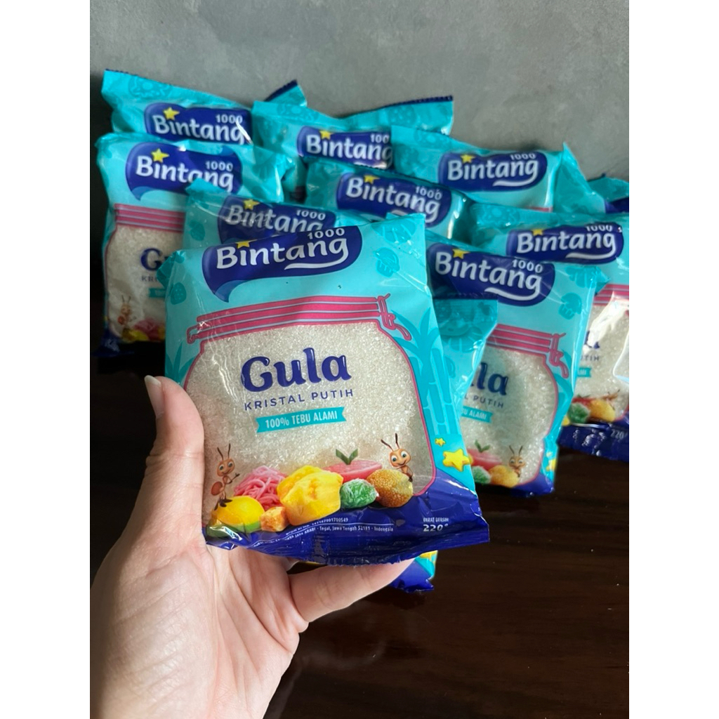 

Gula Pasir Bintang ⭐️ 220gr Gula kristal putih (1 ball/48pcs)