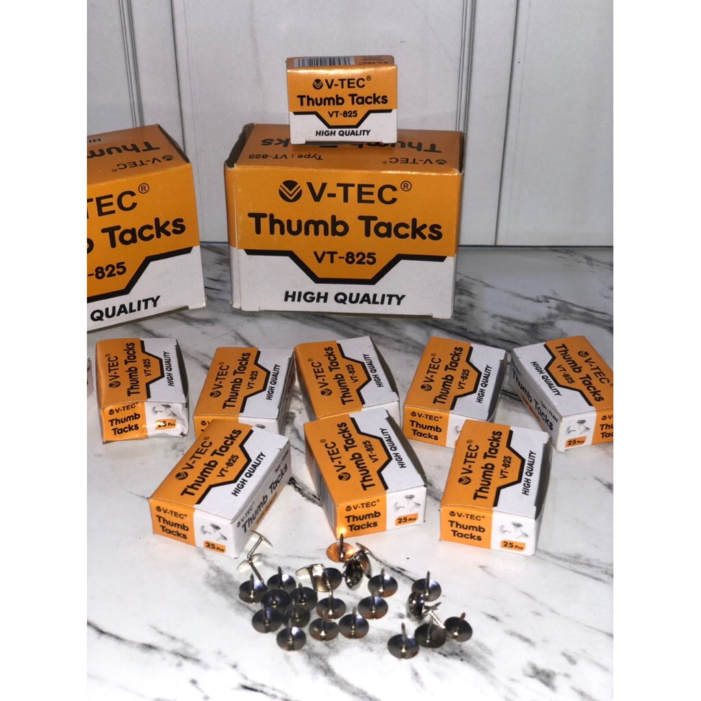 

N/A Paku Payung VT825 - Paku Pines - Paku Tekan - VTEC Thumb Tacks High Quality isi 250 Pcs