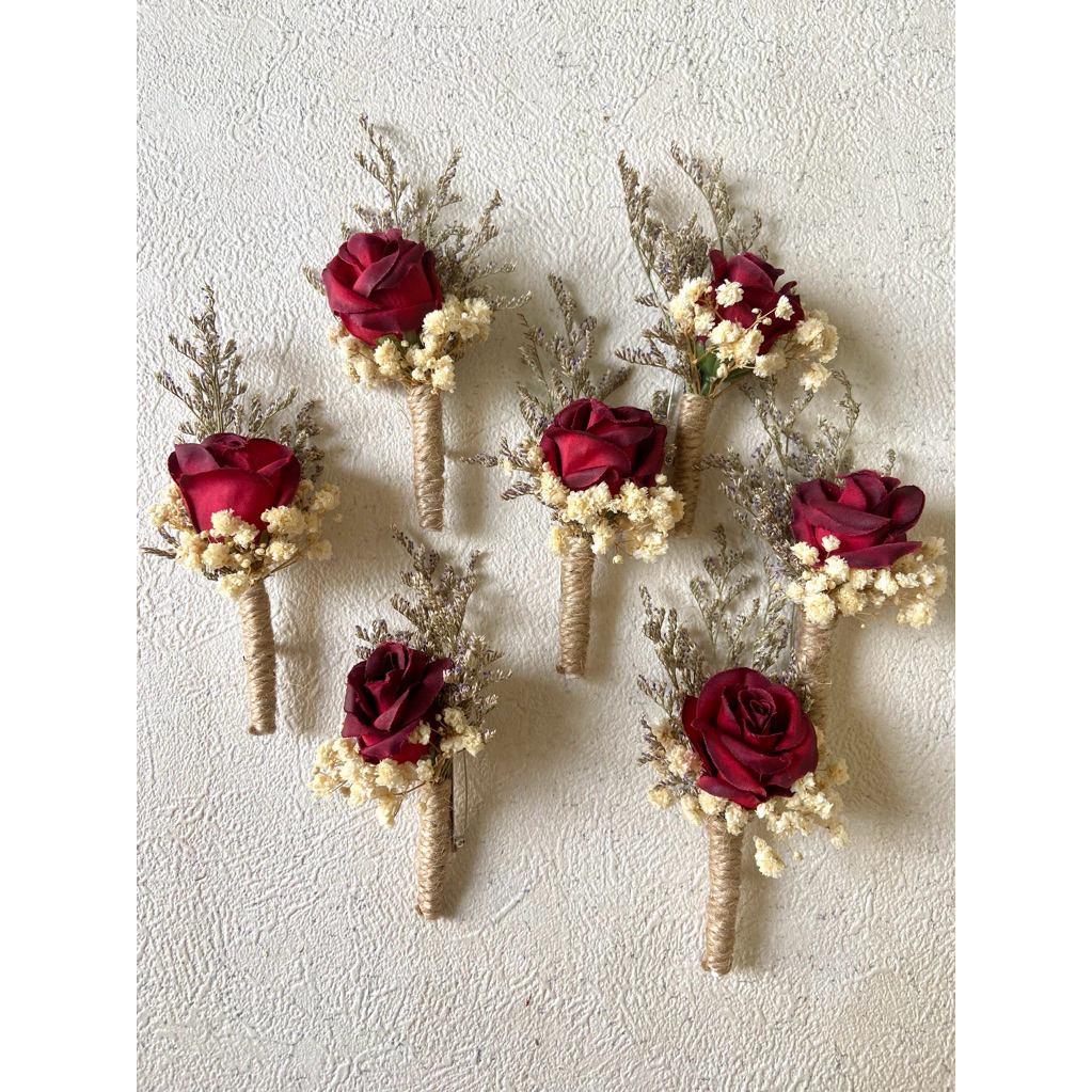 boutonniere wedding boutonniere pria boutonniere pengantin boutonniere maroon pin jas maroon