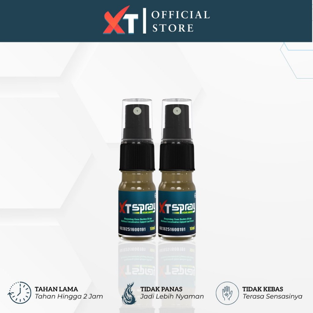 XT Spray Minyak Pijat Oba Kuat Pria Tahan Lama Tanpa Kebas Original BPOM 2 PCS