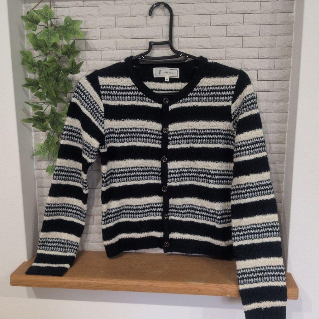 ROPE PICNIC cardigan oneck salur/bergaris size 38