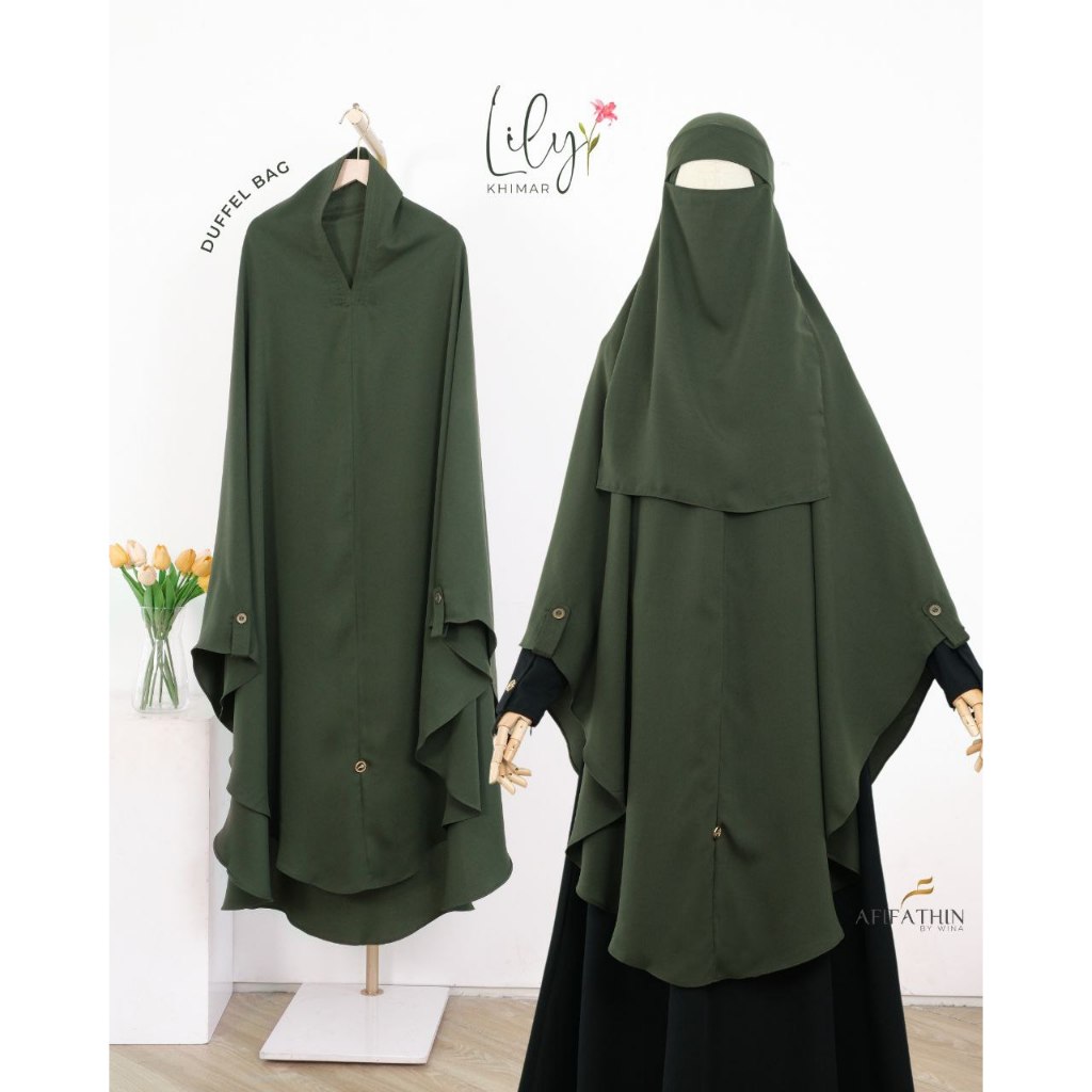 [BISA COD] Khimar Lily (Nonpet Duffel Bag) by Afifathin / khimar syar'i / khimar jumbo