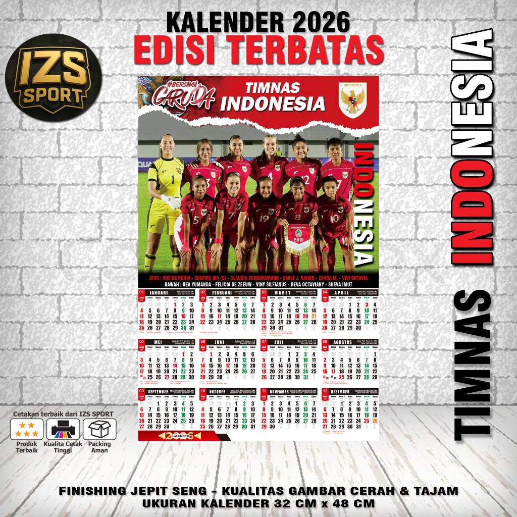 

KALENDER 2026 TIMNAS WANITA INDONESIA