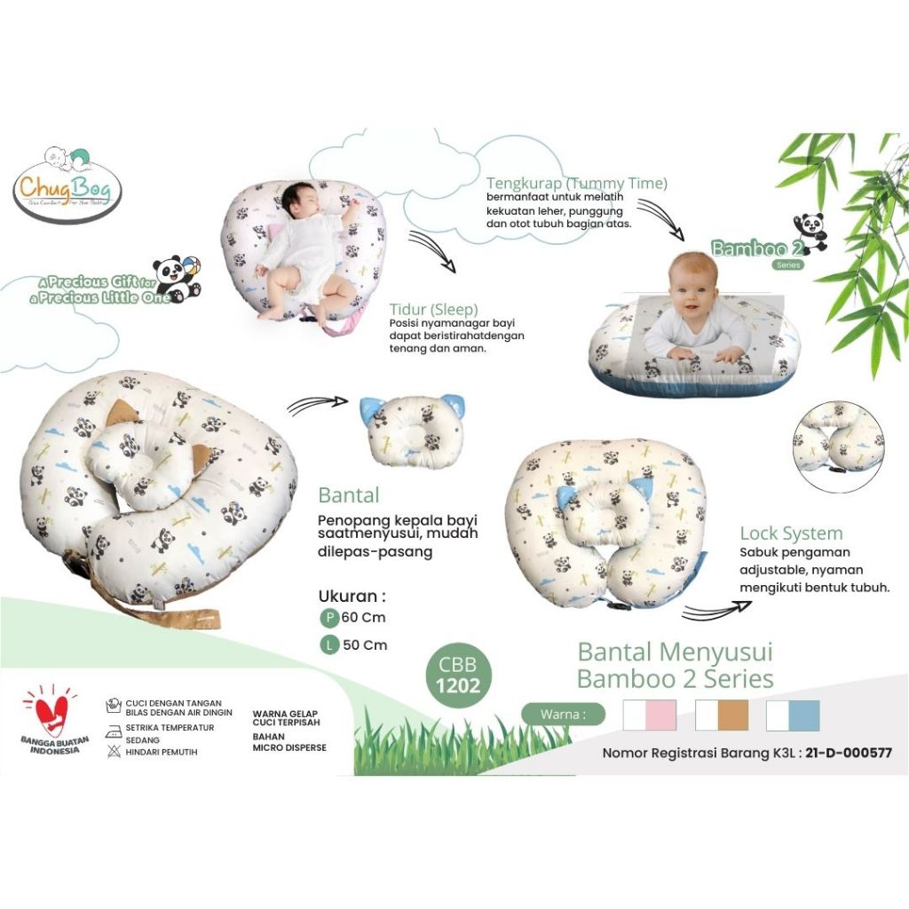 ChugBog Bantal Menyusui Bayi + Bantal Tangan / Bantal Menyusui Bayi / Moskito Bantal Menyusui / Jose