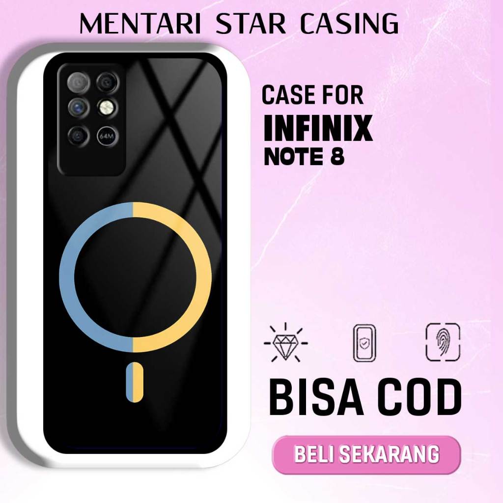 CASE INFINIX NOTE 8 - SOFTCASE PREMIUM MATE HARD CASE - CASE GLOSY HOLOGRAM MOTIF MAGSAFE