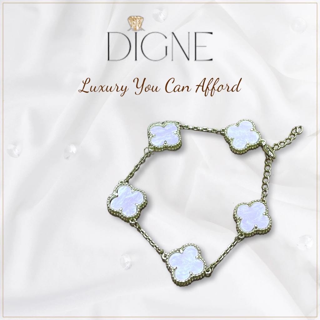 VCA Bracelet 5 Clover White