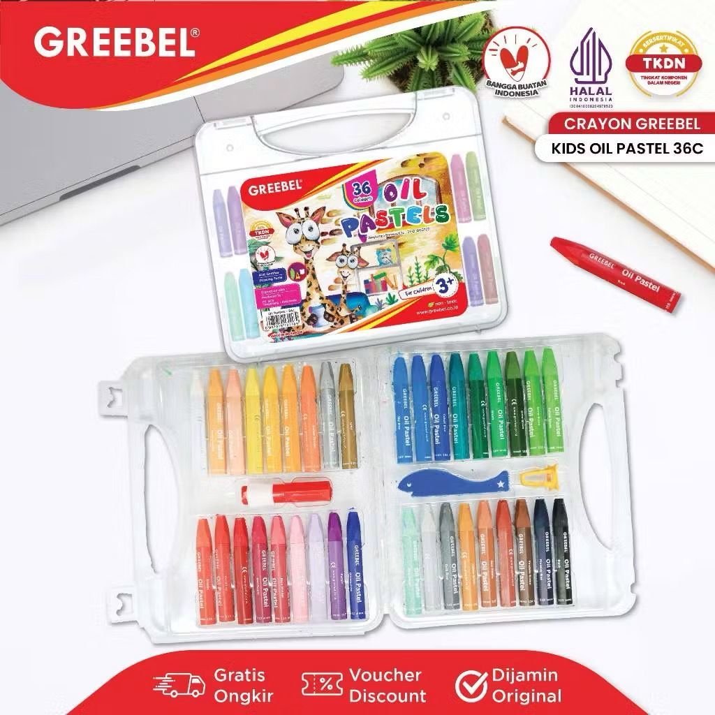 

krayon GREEBEL isi 36/crayon isi 36/Greebel Crayon 36 Warna Non-Toksik Aman Anak || Greebel Oil Pastel 36 Warna Cerah Dan Empuk