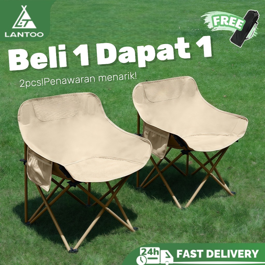 LANTOO Kursi Lipat 2PCS Outdoor Kursi Camping Bulat Balutannya  Camping Portable Beban 150KG
