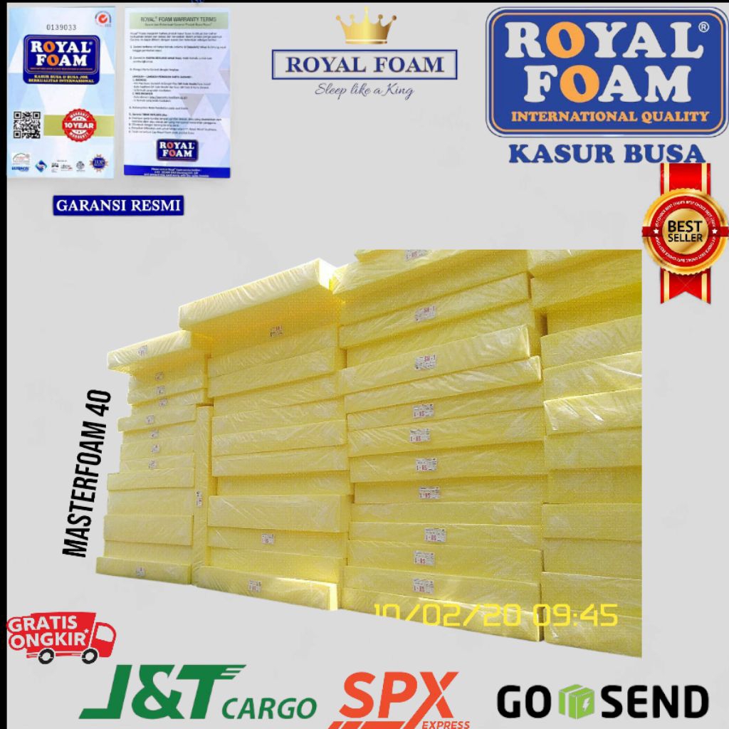 kasur busa royal foam anti Bakteri bonus bantal ukuran 180x200x30