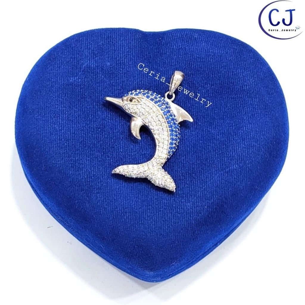 Kalung Perak Asli Silver 925 Lapis Emas Putih Model Liontin Penyuh Kura Kura - Kalung Anti Karat - P