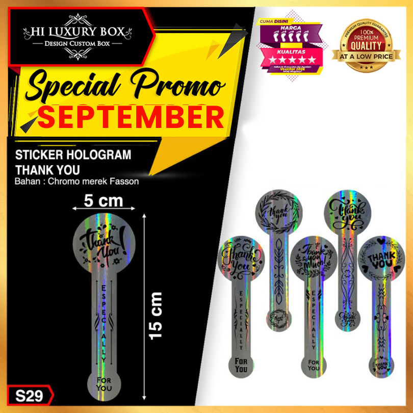 

Sticker Thank You | Sticker Hologram | 5x15 Sticker Ucapan Thank You Sticker Panjang