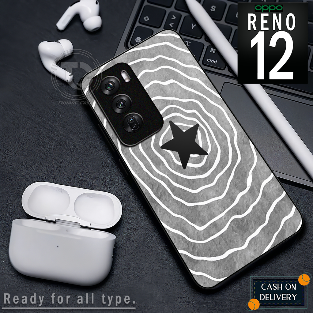 Case Handphone Motif Bintang Untuk oppo reno 12 8t 4g 8t 5g a3x/a3 nfc a17 a17k a3s a74 4g/reno 4f r