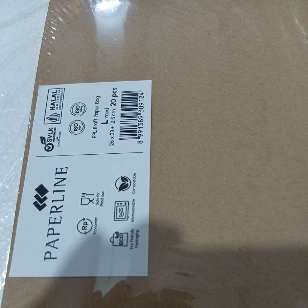 

PPL kraft paper bag uk.26x33+12.5cm20 pcs L