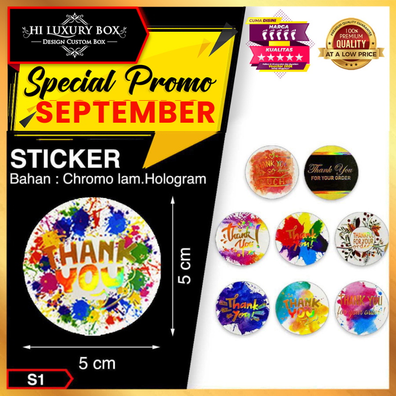 

Sticker Hologram Exclusive (5x5) cm | Sticker Label Ucapan | Thank You