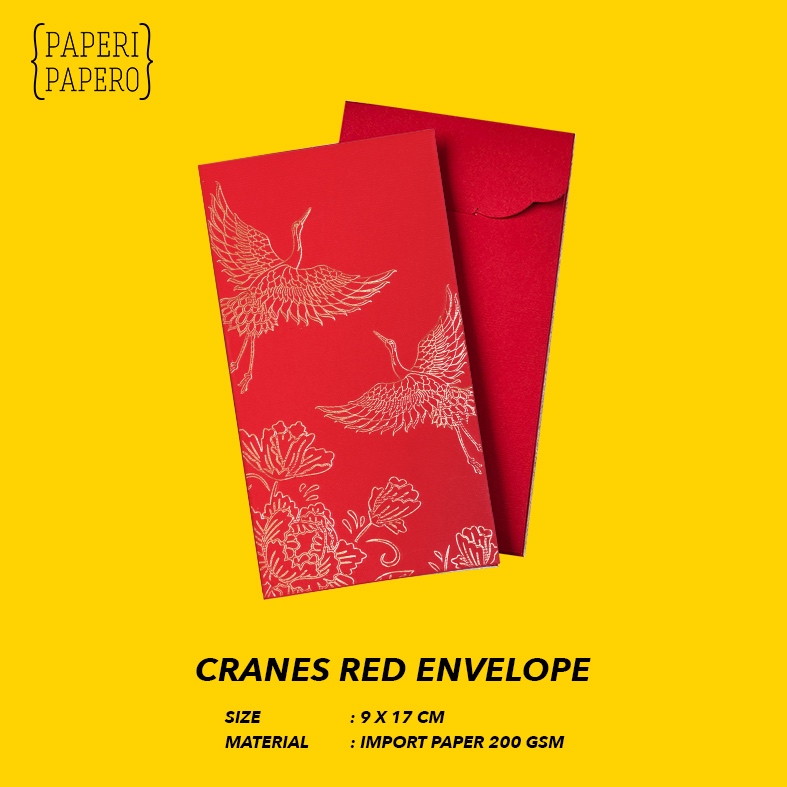 

Red Envelope Crane Bird - Amplop Angpao Merah Burung Emas Bangau Bunga
