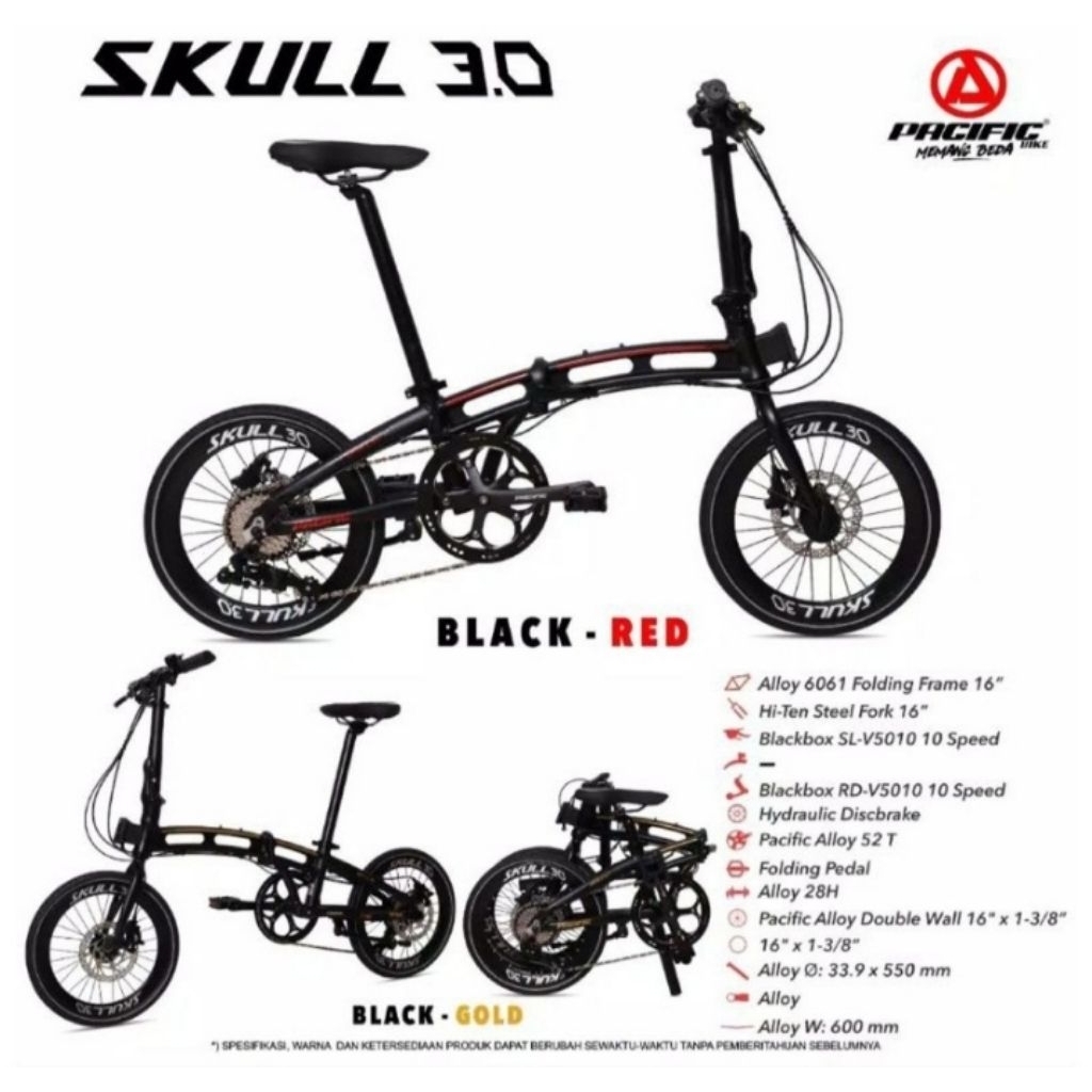 Sepeda Lipat Pacific Skull 3.0 16 Inch