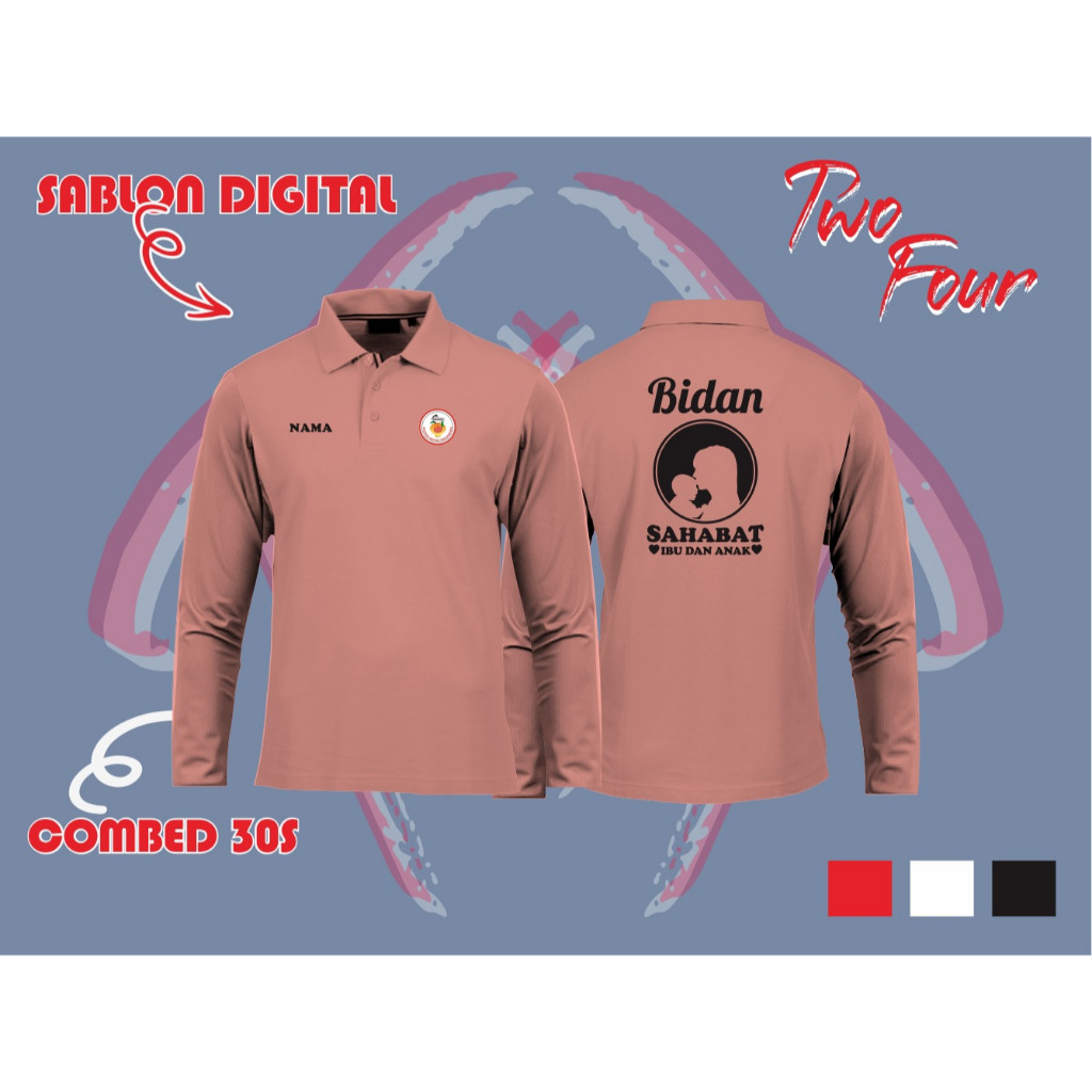POLO PANJANG SAHABAT BIDAN - BAJU KERAH PANJANG SAHABAT BIDAN - KAOS KERAH PANJANG SAHABAT BIDAN BIS